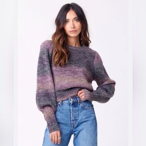 Saltwater LUXE Purple and Gray Crew Neck Sweater